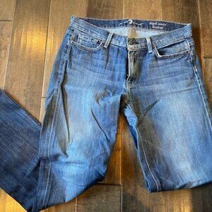 7 for all Mankind High Waist Bootcut Sz 29 Distressed Wash Jeans